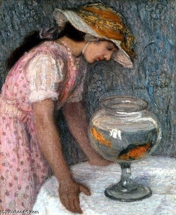 Young Girl With A Goldfish — Fernand Edmond Jean Marie Khnopff