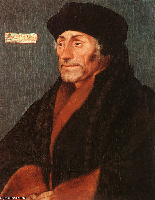 Erasmus Of Rotterdam - Oil On Wood — Hans Holbajn Mlađi