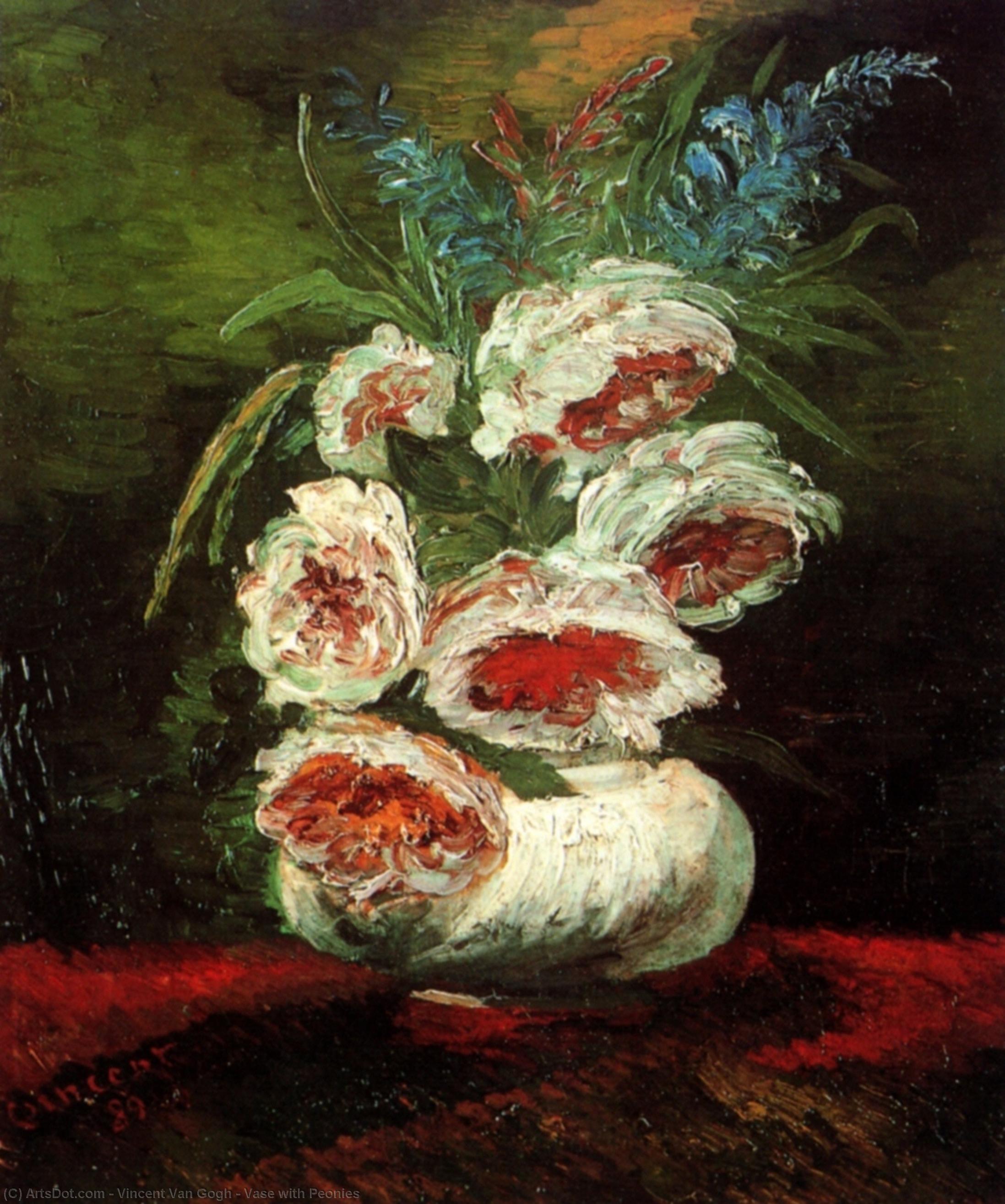 Vase With Peonies — Vincent Willem Van Gogh