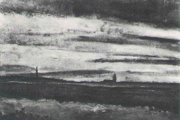 Landschaft Mit Einer Kirche Bei Zwieloo — Vincent Willem Van Gogh