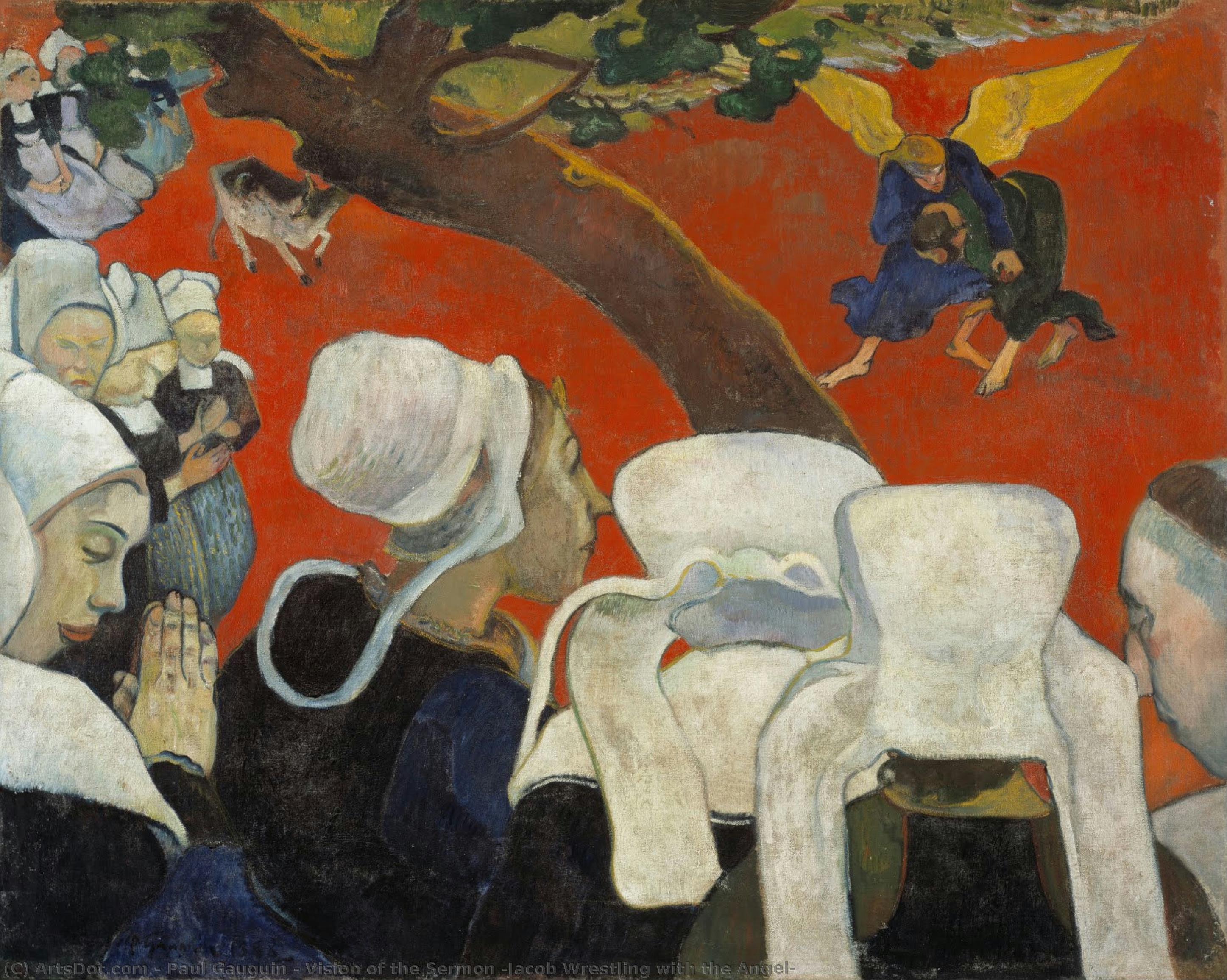 Vision Of The Sermon (jacob Wrestling With The Angel) — Eugène Henri Paul Gauguin