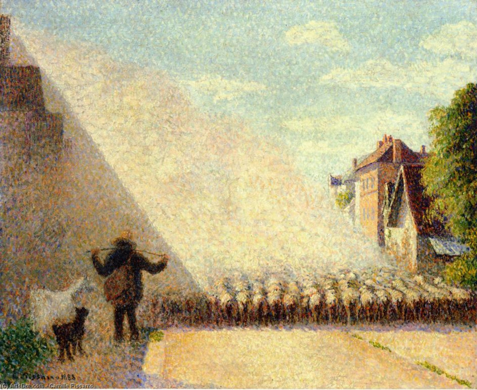 Flock Of Sheep. — Camille Pissarro