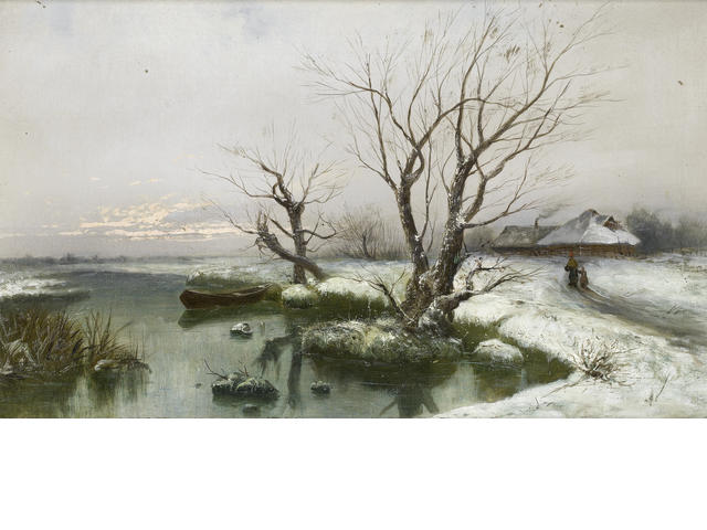The Snowy Banks Of The River — Julius Sergius Von Klever