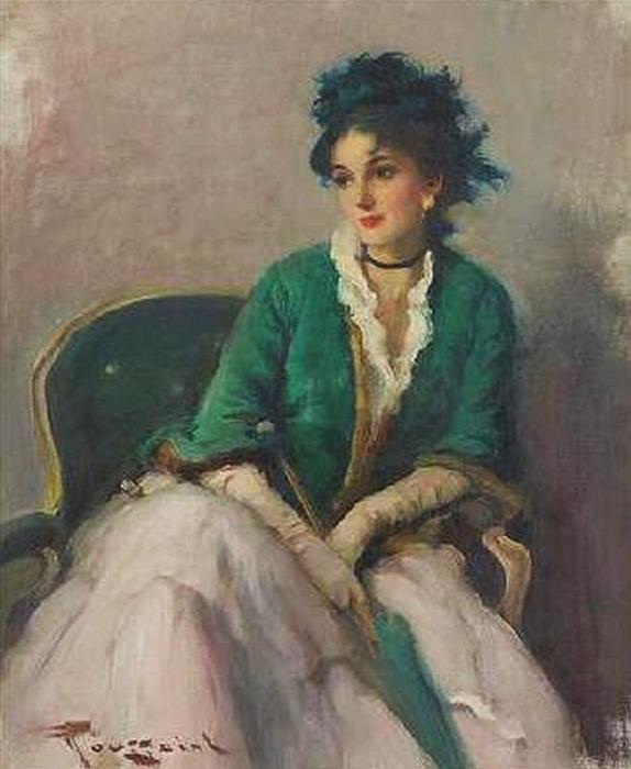Elegant Woman With Parasol — Fernand Toussaint