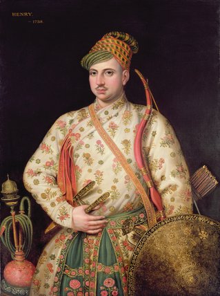 Portrait Of A Gentleman In Royal Mogul Costume, — George Knapton