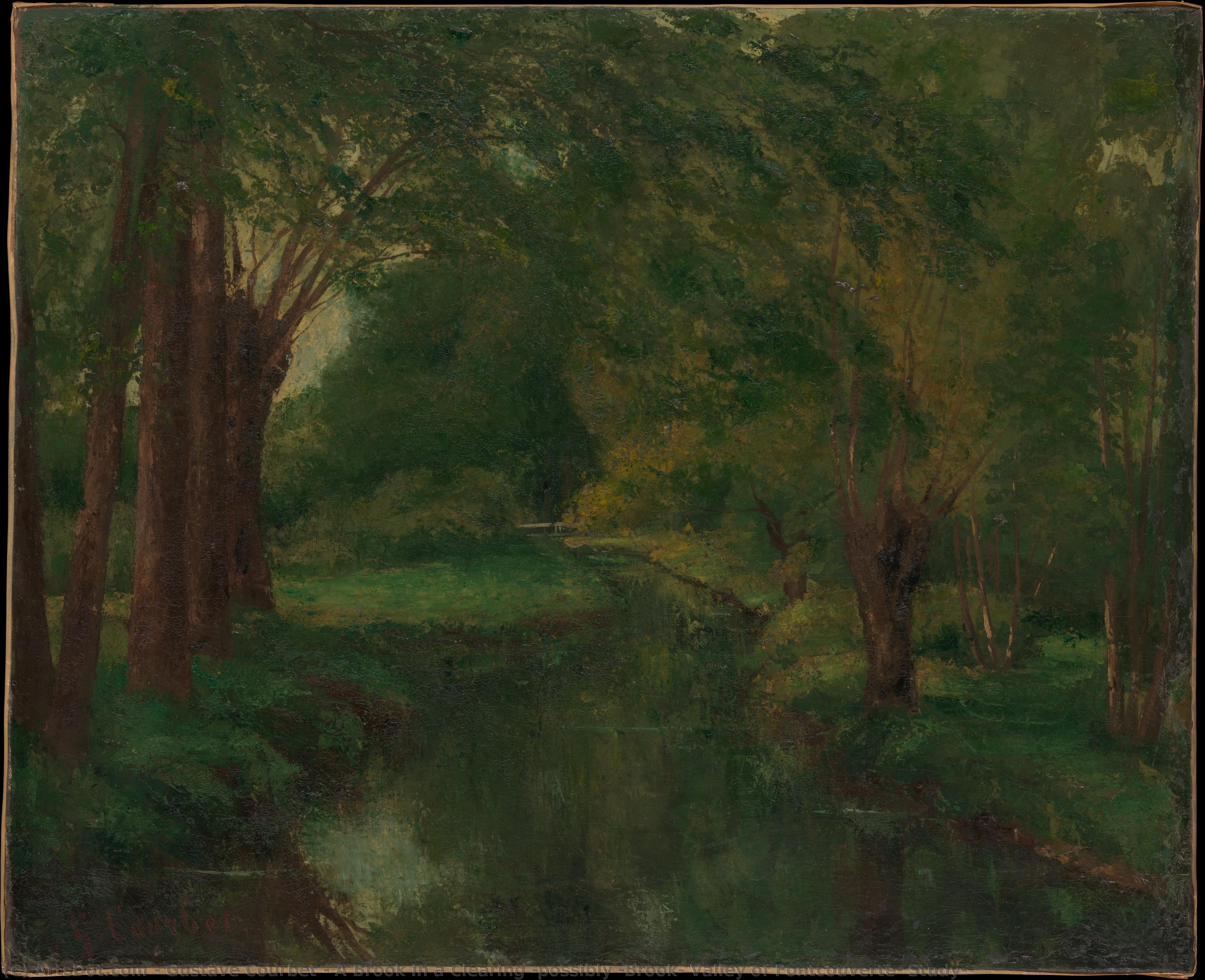 A Brook In A Clearing (possibly "brook, Valley Of Fontcouverte; Study") — Gustave Courbet