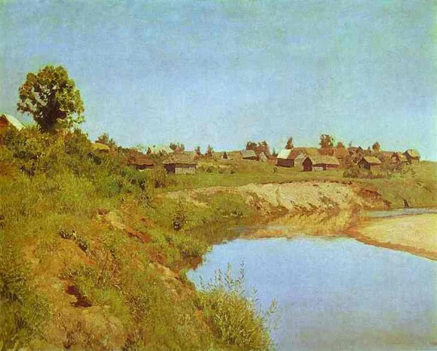 Village On The Bank Of A River — Isaak Ilyich Levitan