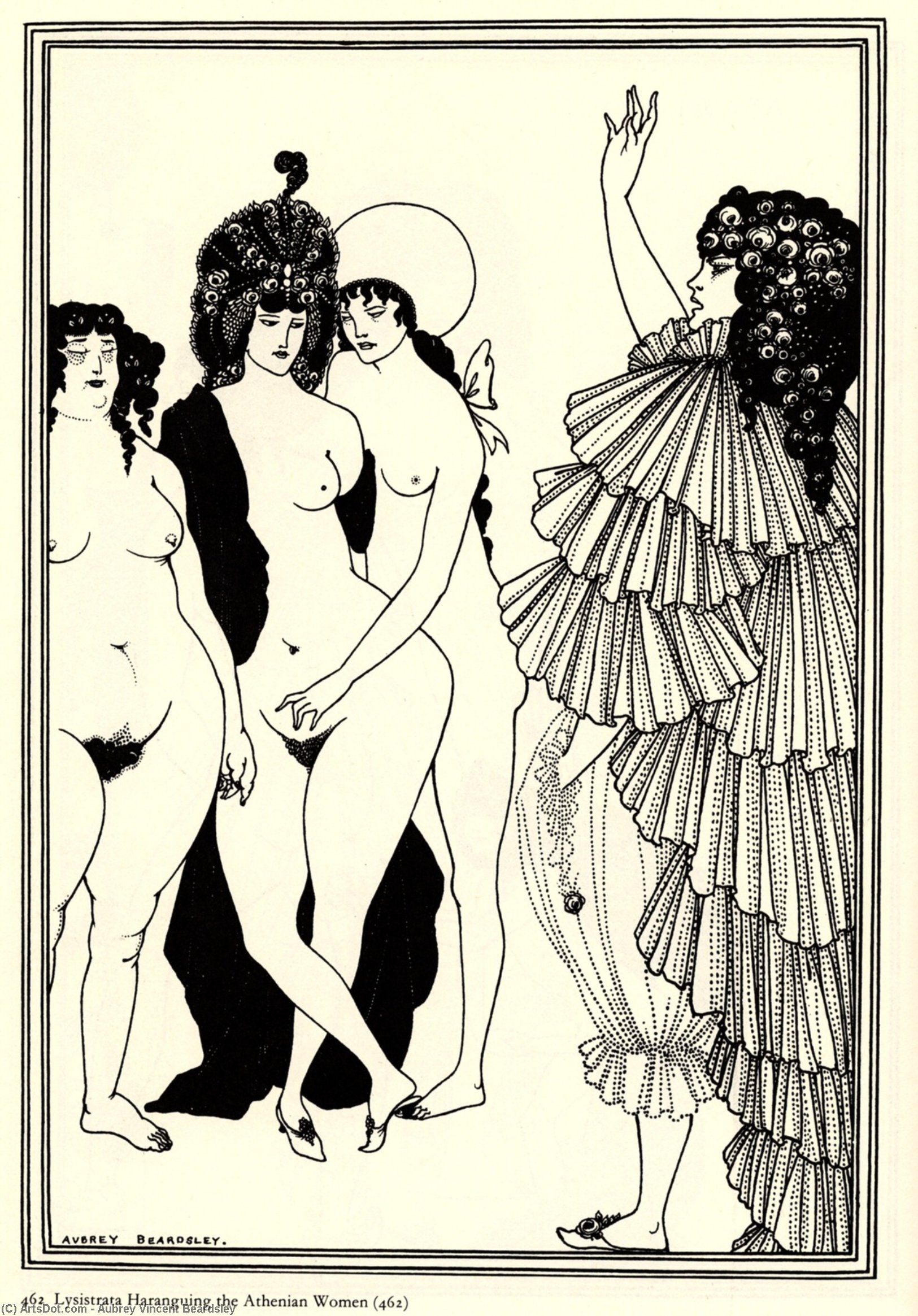 Lysistrata Haranguing The Athenian Women — Aubrey Vincent Beardsley