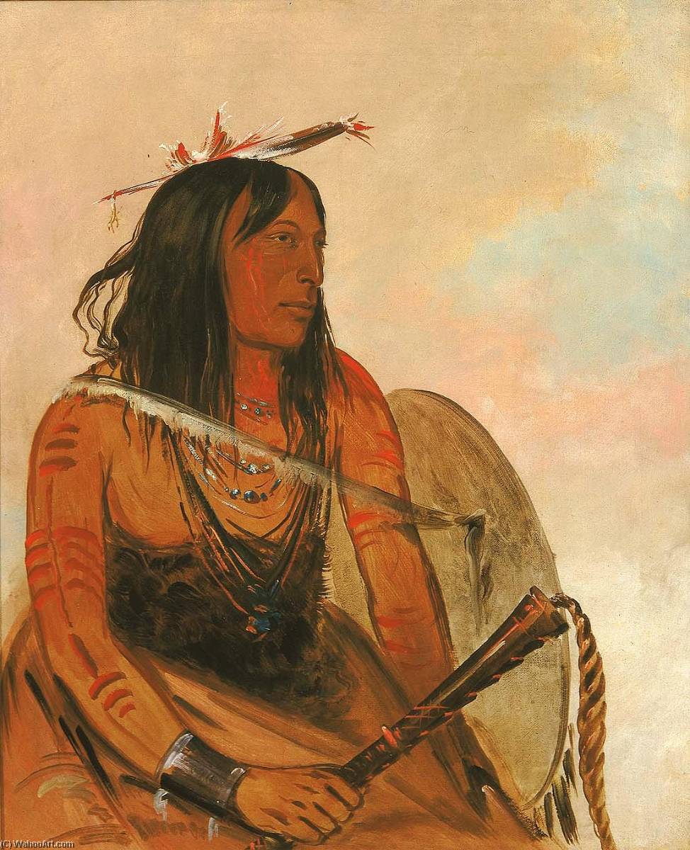 Ish A Ró Yeh, He Who Carries A Wolf, A Distinguished Brave — Džordž Katlin