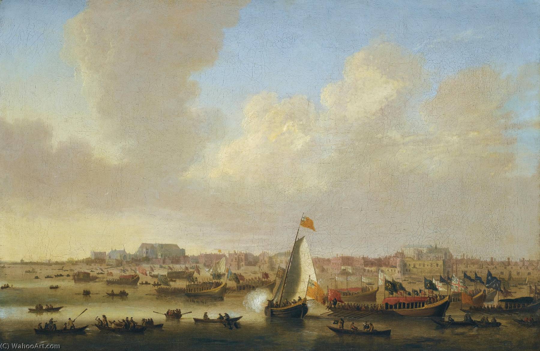 View Of The Thames At Westminster On Lord Mayor's Day — Thomas Wyck