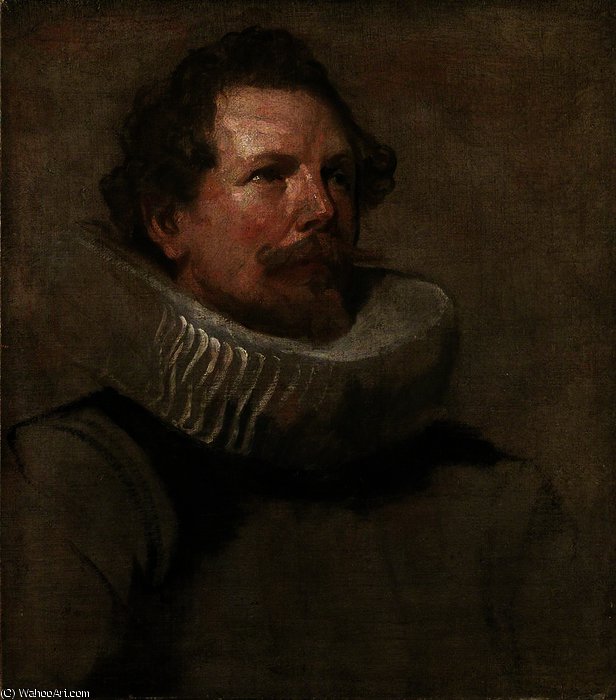 Head Of A Bearded Man Wearing A Wheel Ruff — Sir Anthony Van Dyck