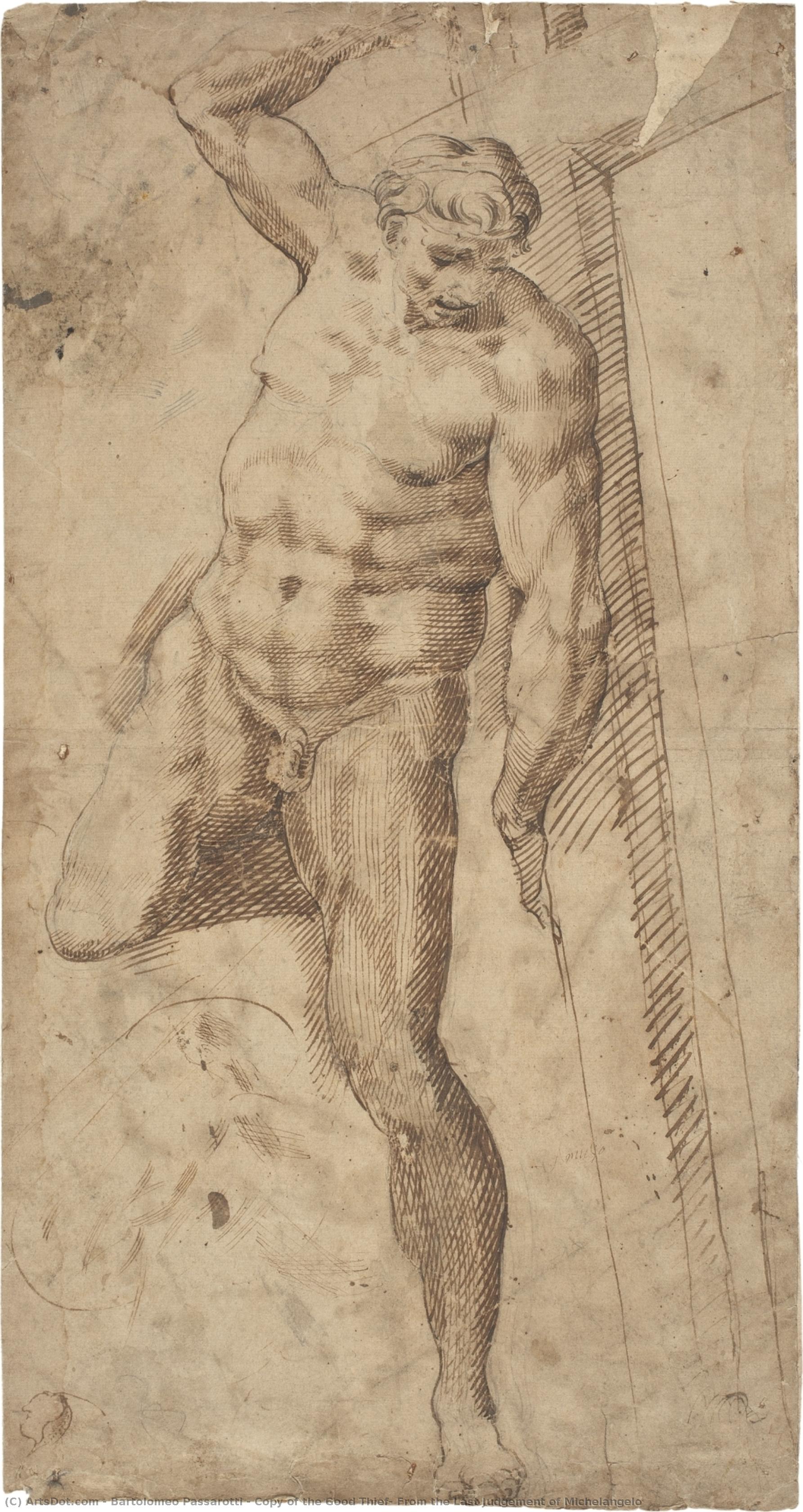Copy Of The Good Thief, From The Last Judgement Of Michelangelo — Bartolomeo Passarotti