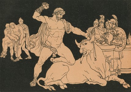 Entellus Killing The Bull — Bartolomeo Pinelli