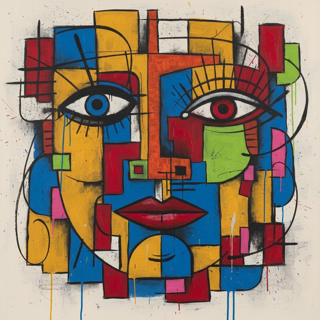 Fragmented Soul In Primary Chaos: A Monumental Geometric Portrait Of Eternal Tension — Christian Noiret
