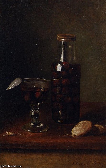 Still Life With Jar Of Cherries — François Bonvin
