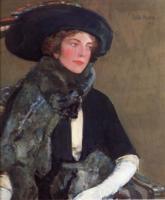 Lady In Furs (also Known As Mrs. Charles A. Searles) — Frederick Childe Hassam