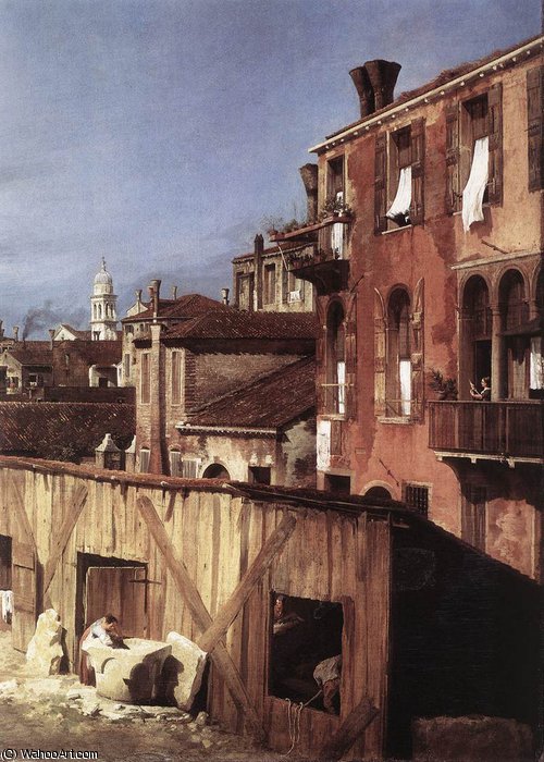 Etto The Stonemasons Yard (detail) — Canaletto