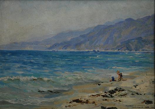 (beach Scene, Santa Monica, California), (painting) — Mary Agnes Yerkes