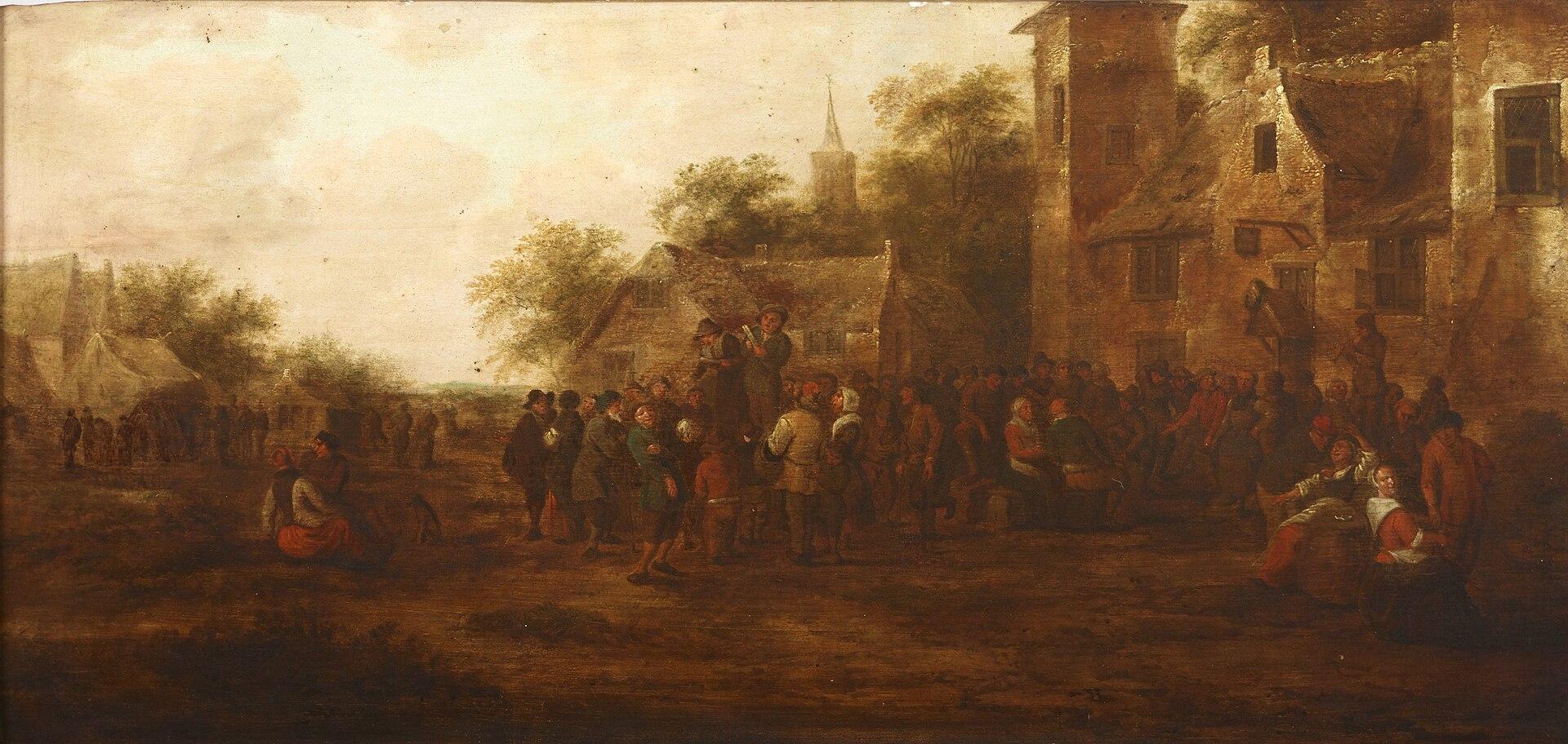 Meeting In Front Of The Tavern — Klaes Molenaer