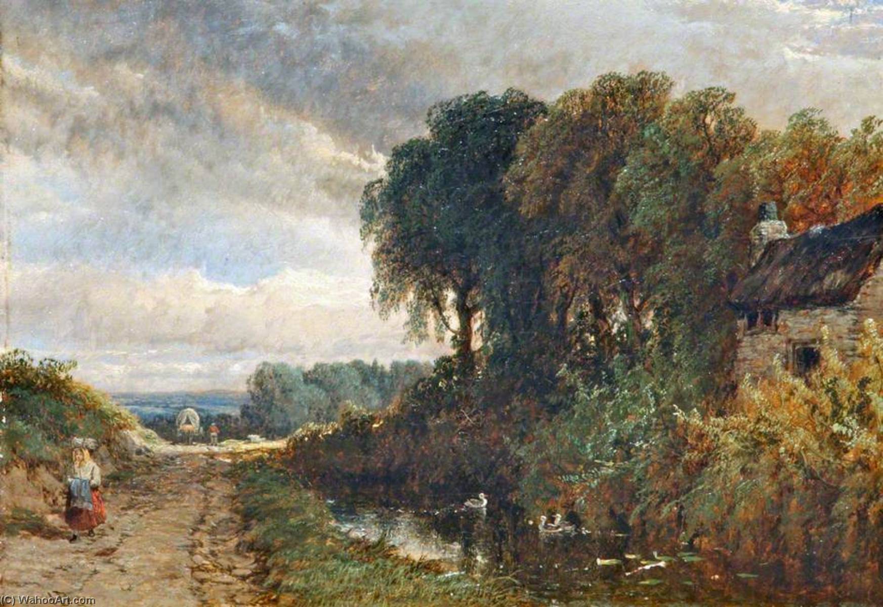 Wooded Road Scene — Henry Thomas Dawson