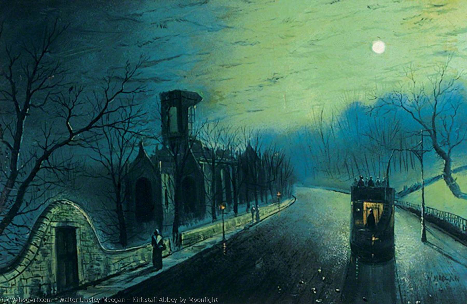 Kirkstall Abbey By Moonlight — Walter Linsley Meegan