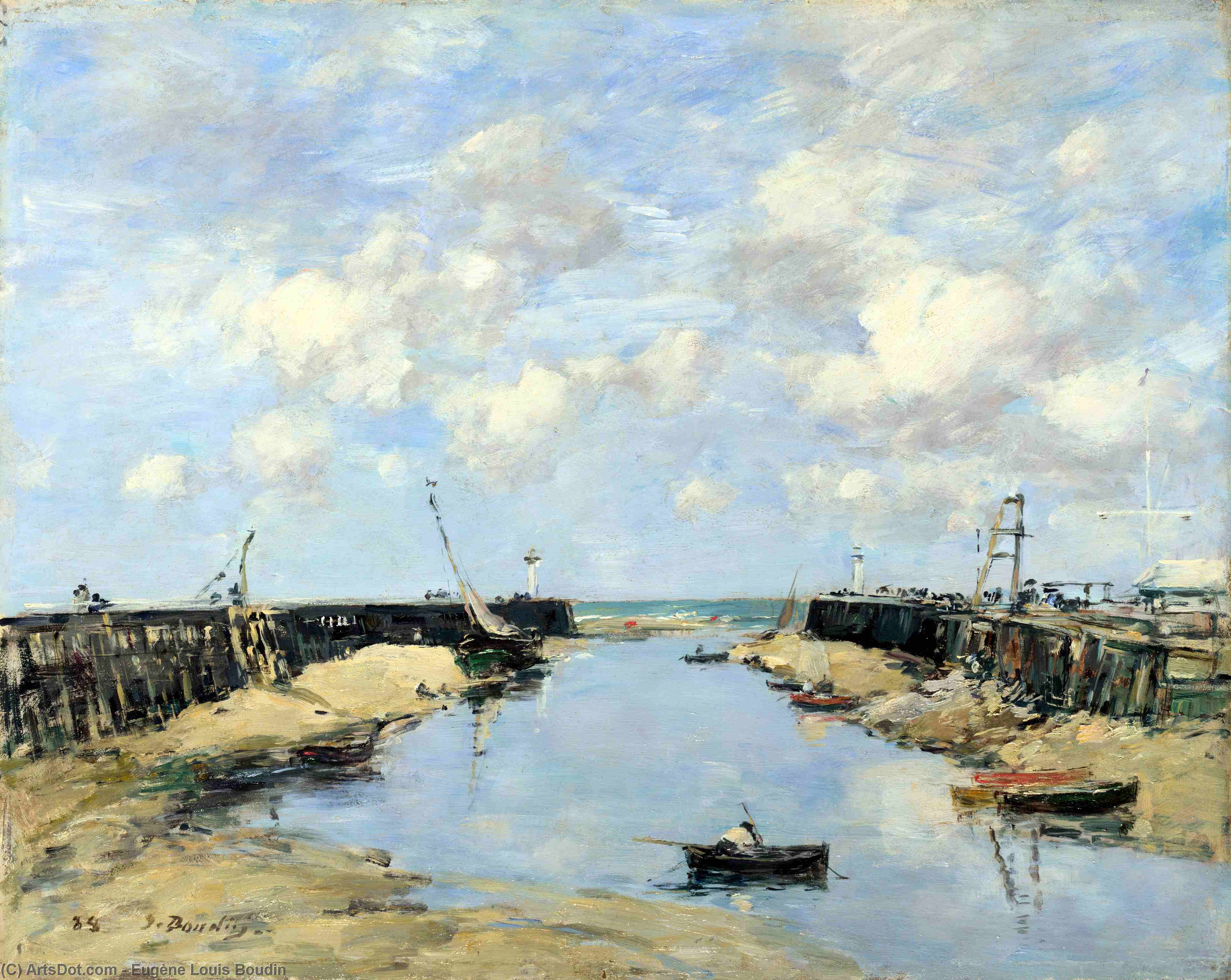 The Entrance To Trouville Harbour — Eugène Louis Boudin