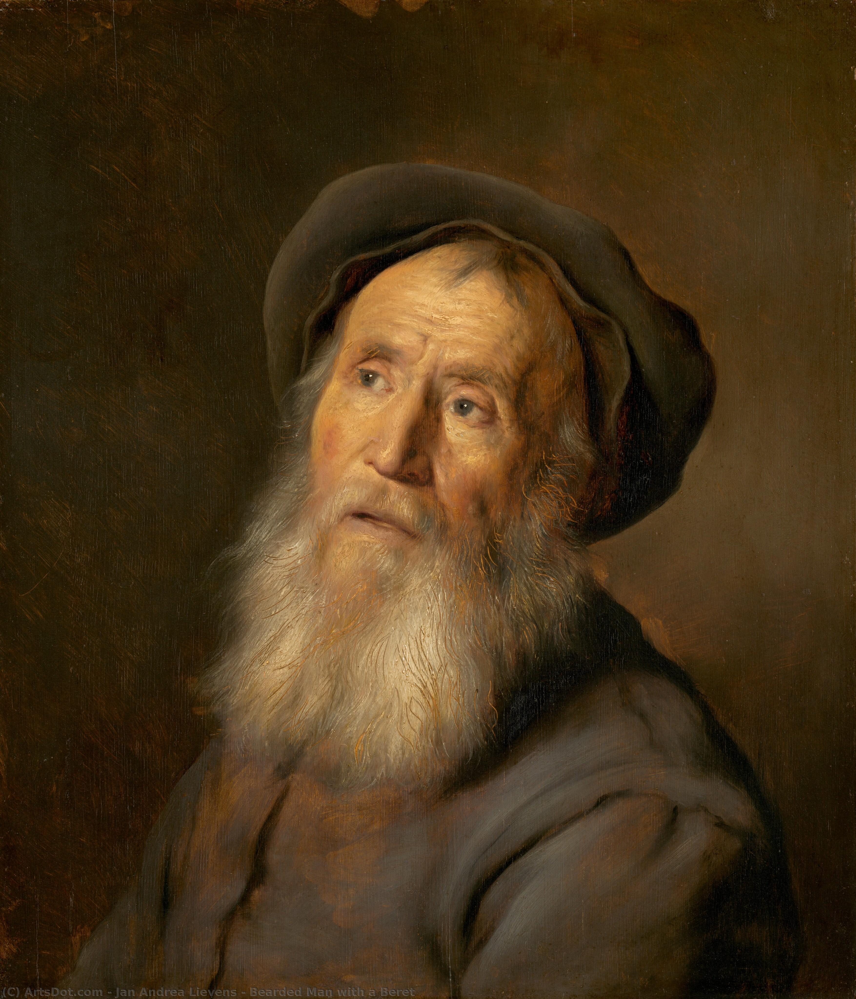 Bearded Man With A Beret — Jan Andrea Lievens Jan Lievens