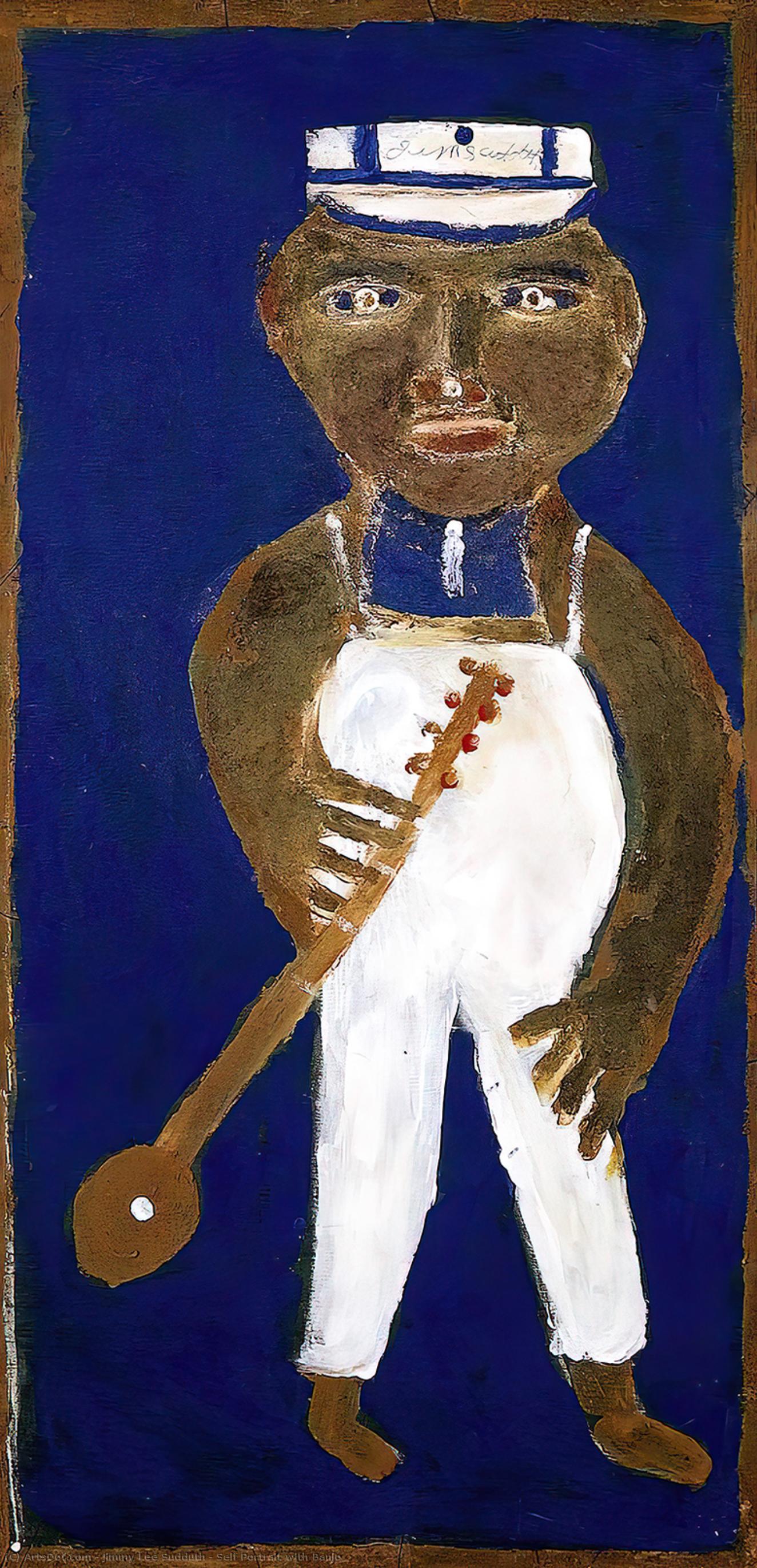 Self-portrait With Banjo — Jimmy Lee Sudduth