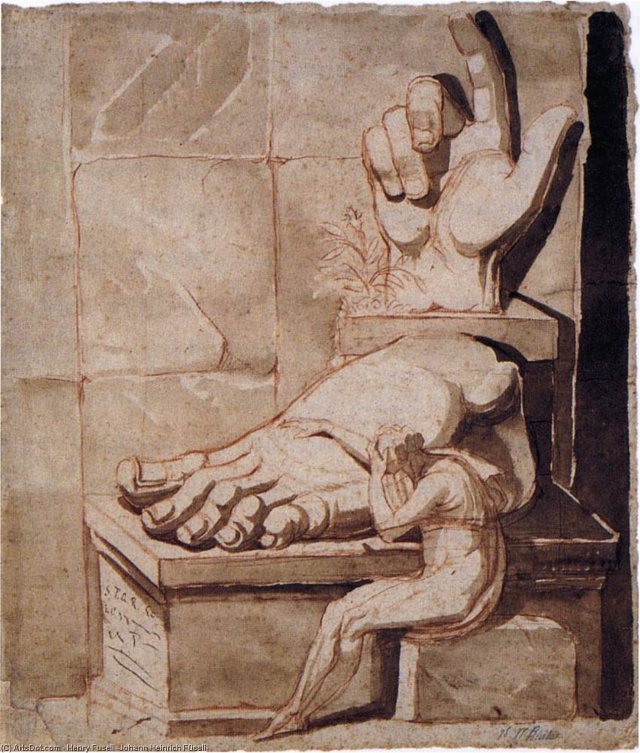 Der Künstler Verzweifelnd Vor Der Grösse Der Antiken Trümmer — Johann Heinrich Füssli