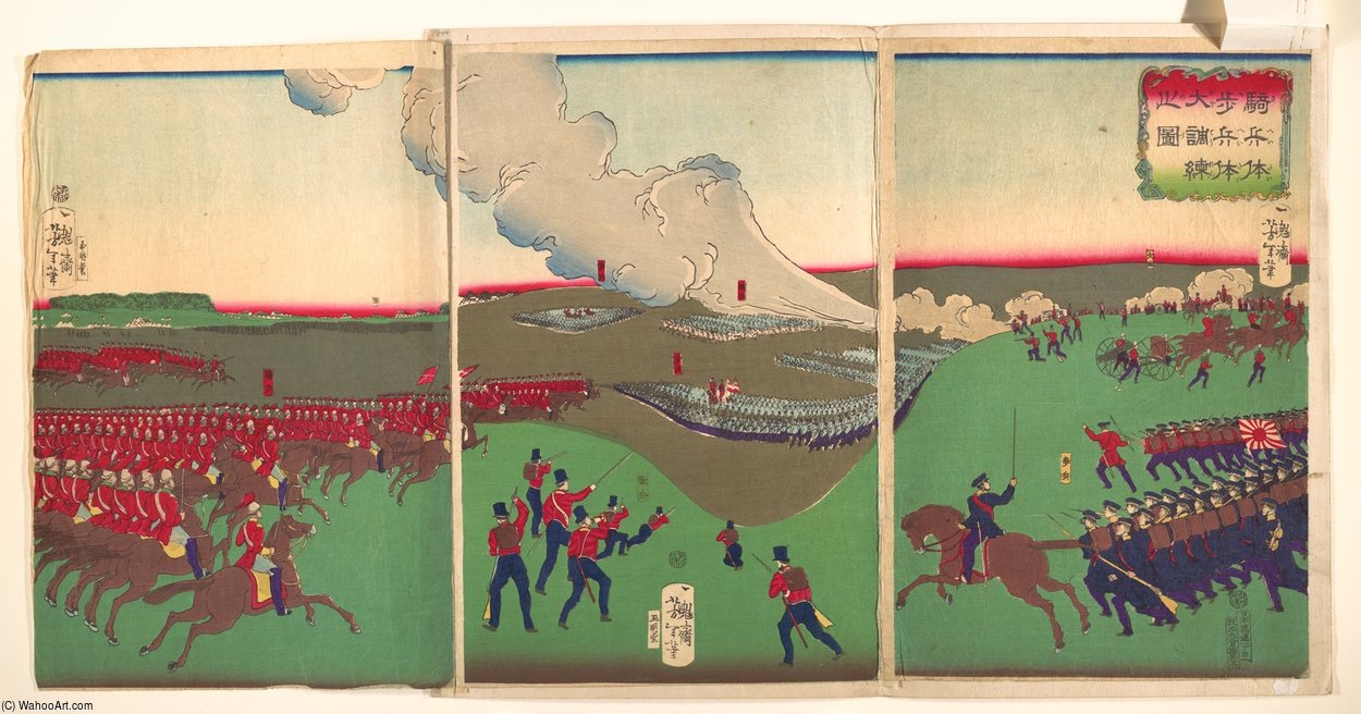 Infantry And Soldiers Retreating — Tsukioka Yoshitoshi