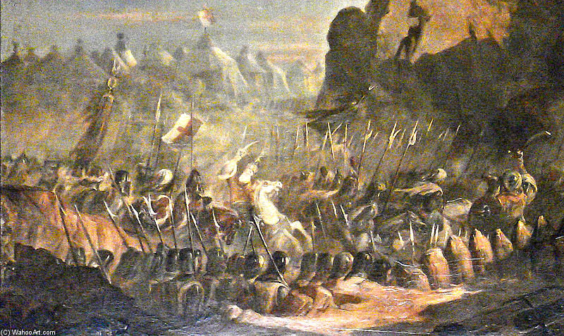 Mongols And Templars Attacking Jerusalem — Claude Jacquand