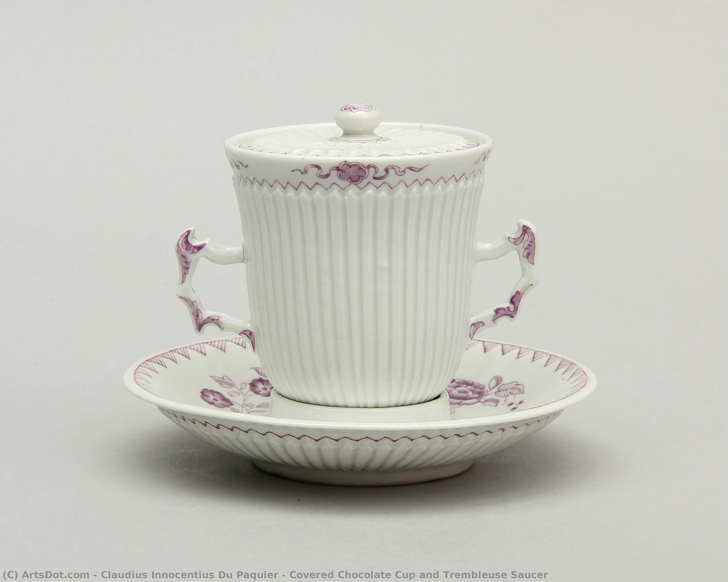 Covered Chocolate Cup And Trembleuse Saucer — Claudius Innocentius Du Paquier