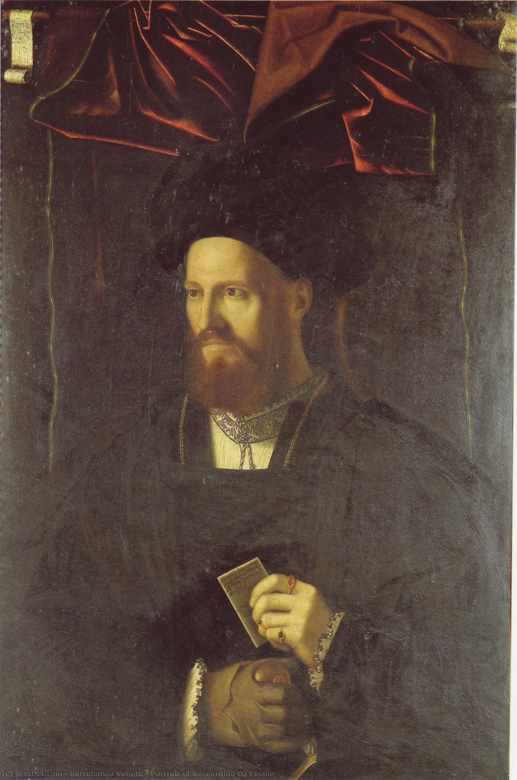 Portrait Of Bernardino Da Lesmo — Bartolomeo Veneto