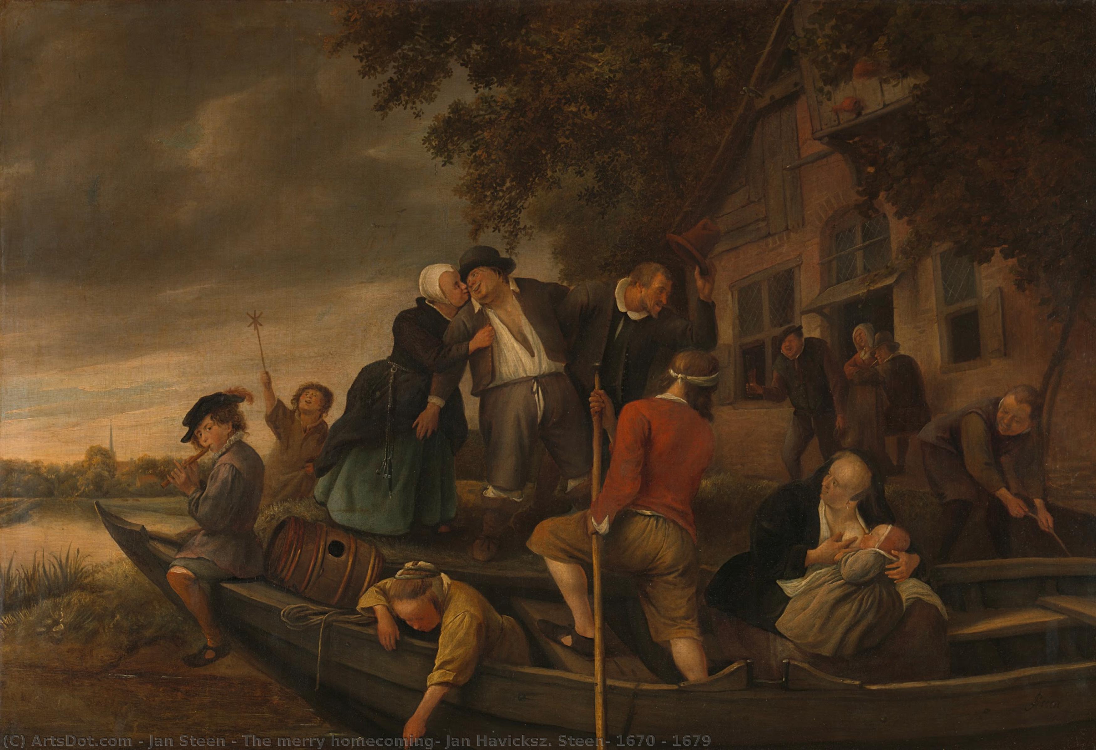 The Merry Homecoming, Jan Havicksz. Steen, 1670 - 1679 — Jan Havickszoon Steen