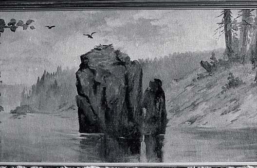 Panorama Of Lake Coeur D'alene, Idaho Eagle Rock, Castle Crag, (painting) — Von Luerzer