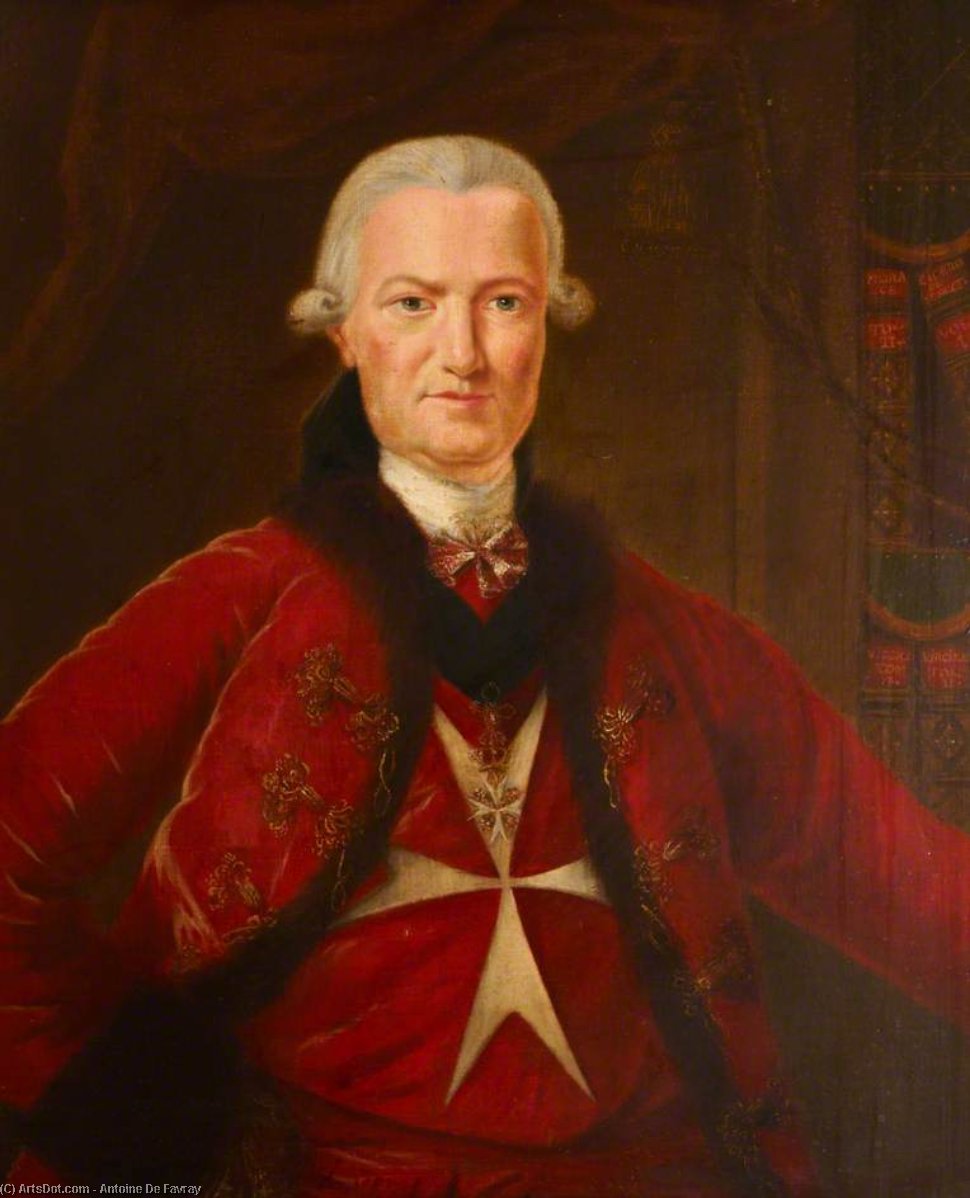 Portrait Of An Unknown Man (possibly Chambray), Bailiff Grand Cross — Antoine De Favray