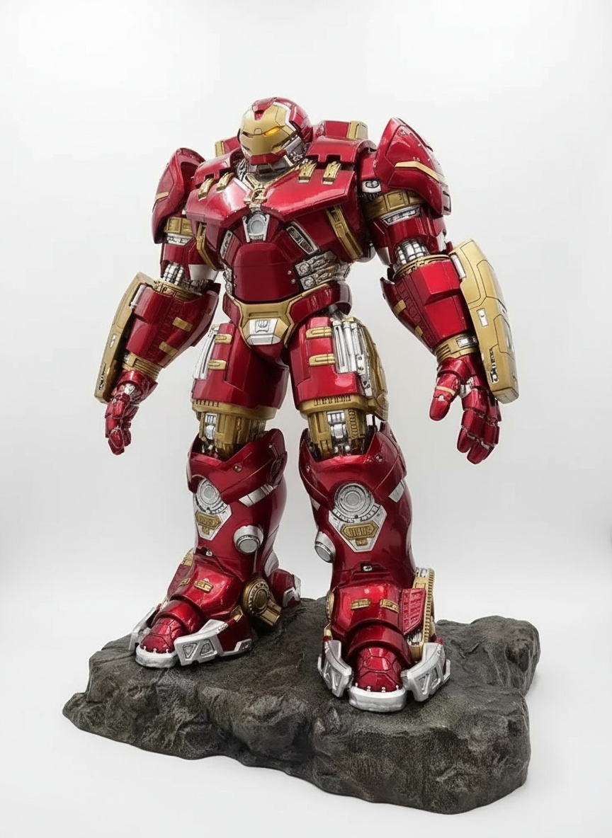 Dynamic Armored Figure Sculpture – Customizable Resin And Fiberglass Art