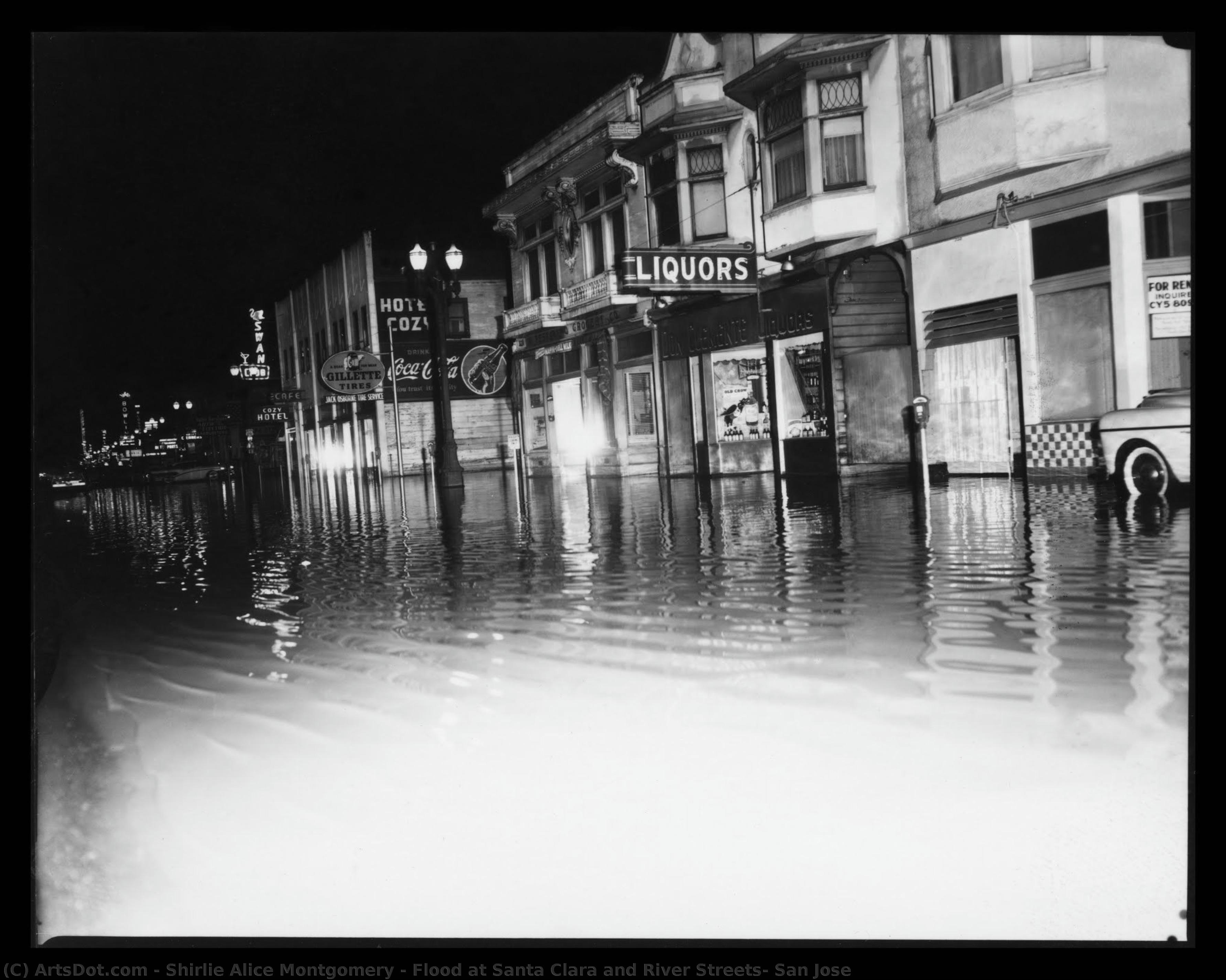 Flood At Santa Clara And River Streets, San Jose — Shirlie Alice Montgomery