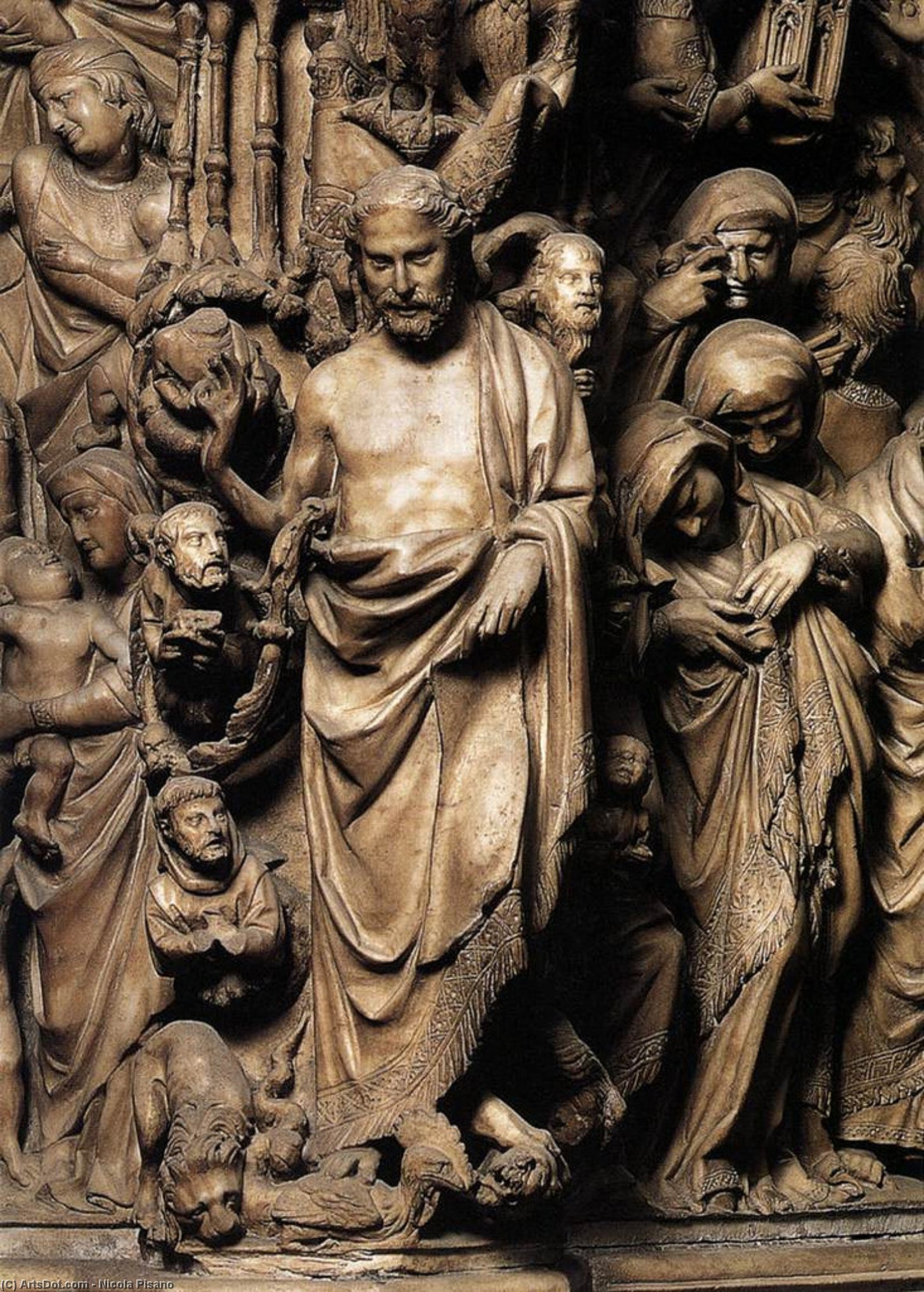 Apocalyptic Christ, Relief From The Pulpit (detail) — Nikola Pizano