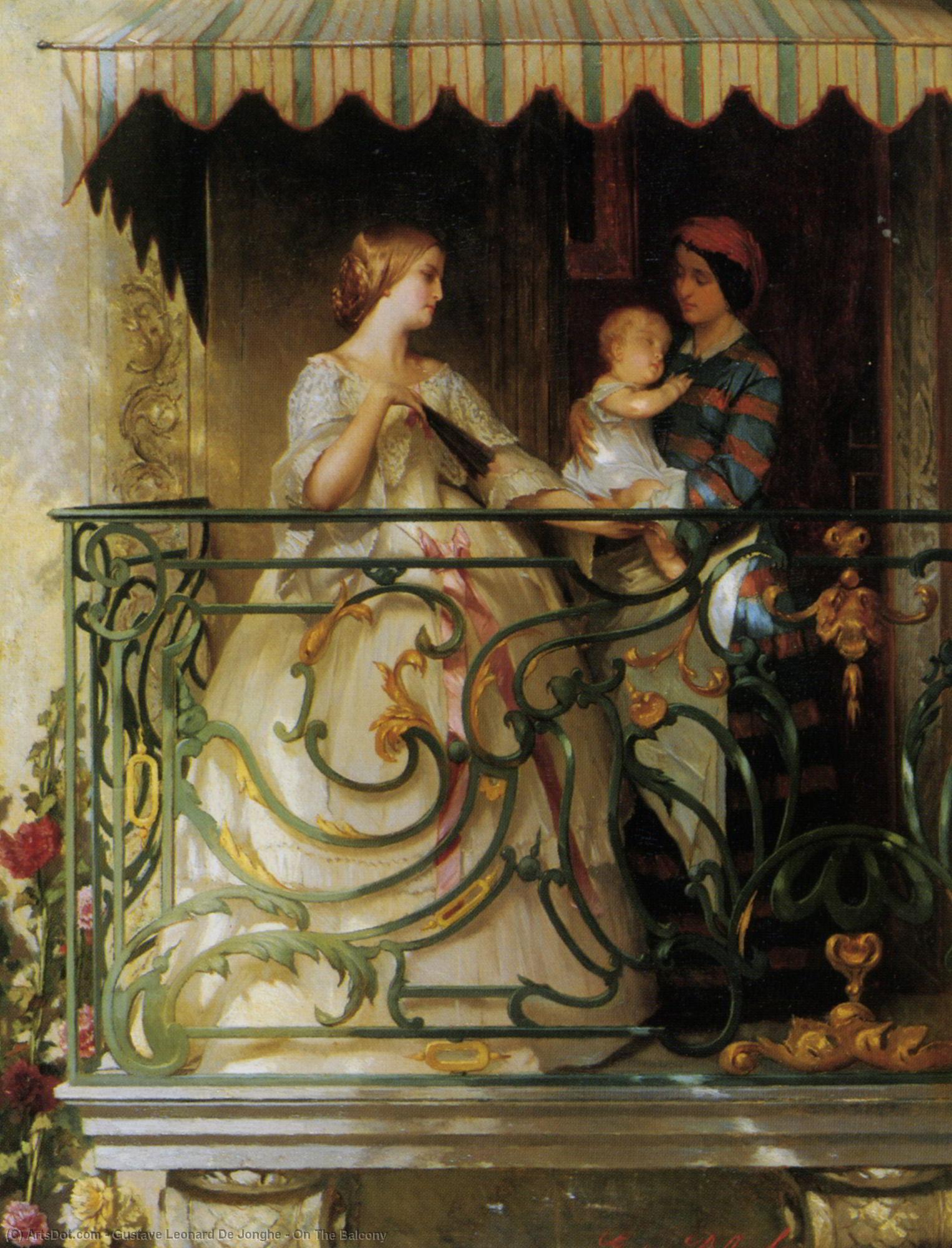 On The Balcony — Gustave Léonard De Jonghe