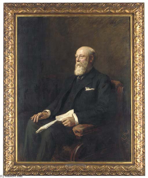 Portrait Of Robert Lewis, Seated, Three-quarter Length — Sir Hubert Von Herkomer