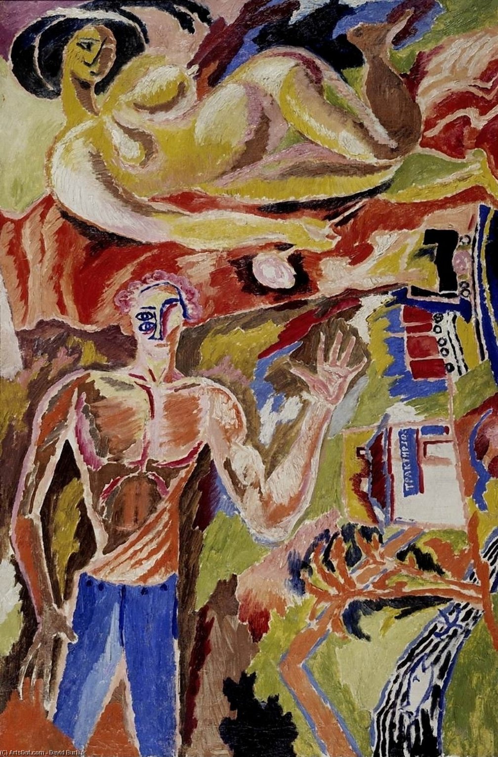 Portrait Of Songbeater Futurist Wassily Kamensky — David Davidovich Burliuk