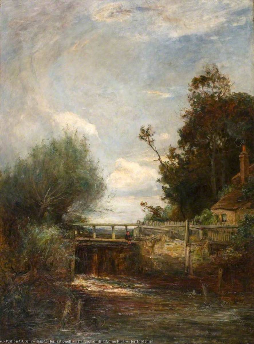 The Lock On The Colne River, Hertfordshire — James Herbert Snell