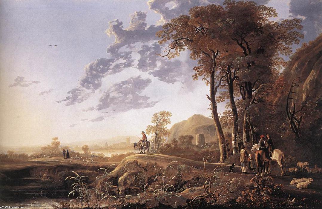 Evening Landscape With Horsemen And Shepherds — Aelbert Jacobsz Cuyp