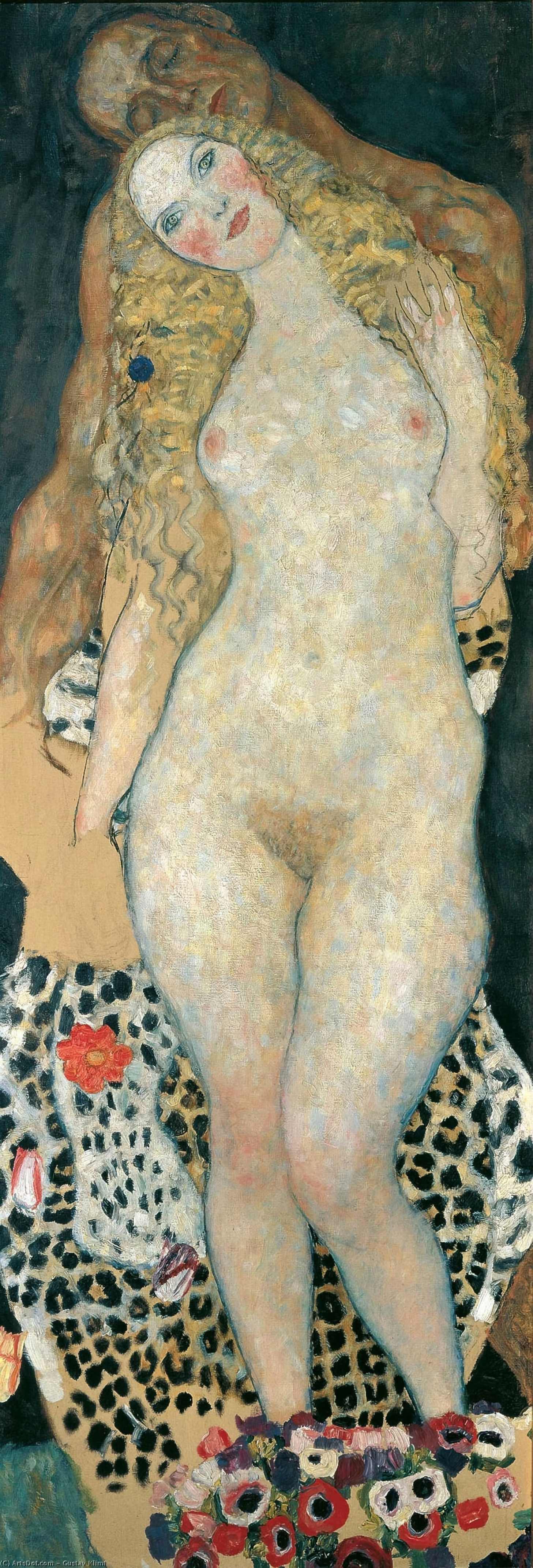 Adam And Eve(unfinished) — Gustav Klimt
