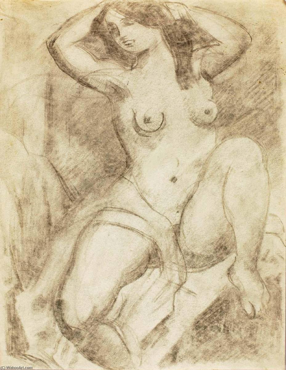 Female Nude Arranging Hair — Carl Newman