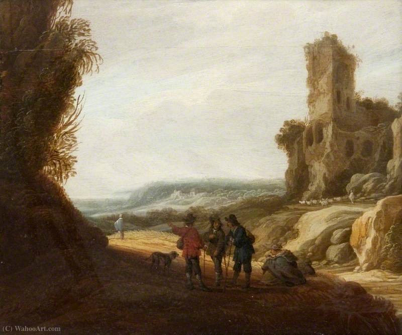 Landscape With Figures And A Ruined Castle — Jacob Van Der Ulft