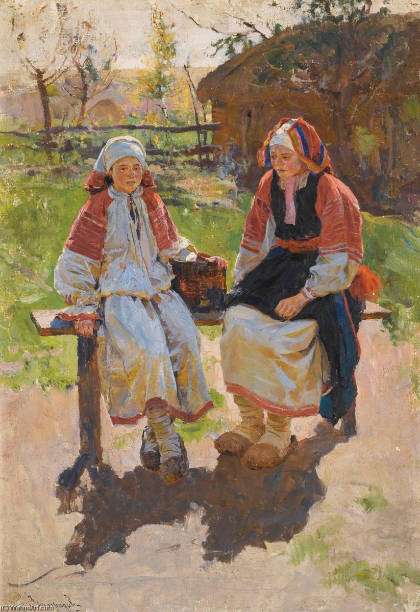 Two Peasant Girls — Sergey Arsenievich Vinogradov