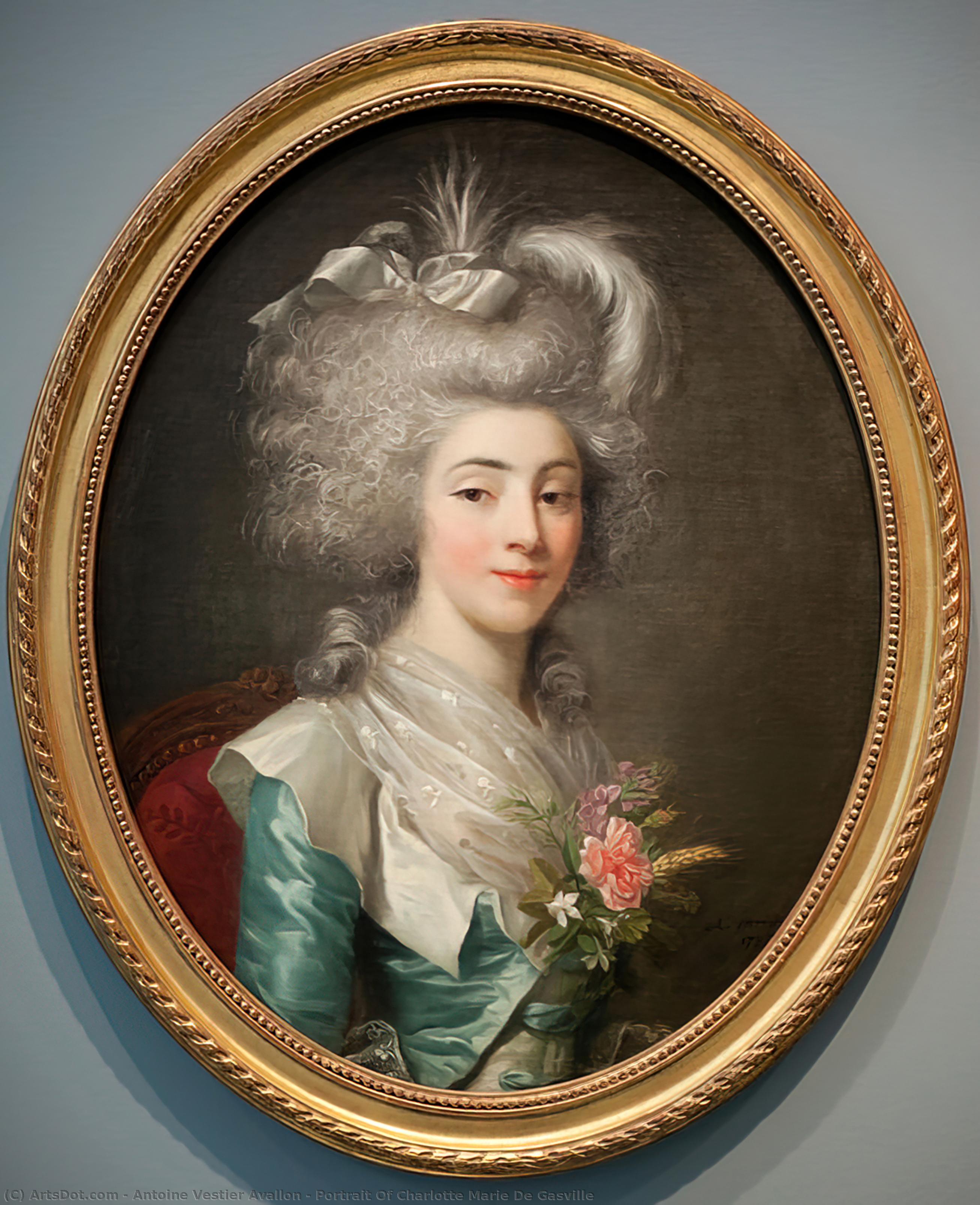 Portrait Of Charlotte Marie De Gasville — Antoine Vestier Avallon Paris