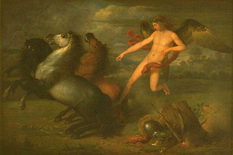 Le Génie De La Paix Arrêtant Les Chevaux De Mars — Bénigne Gagneraux
